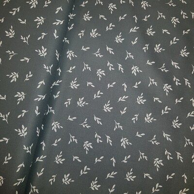 Baumwolle grau- blau Blätter Baumwolle grau- blau Blätter