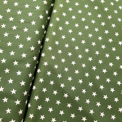 Baumwolle  dunkelgrün Sterne
