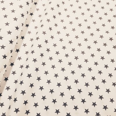 Baumwolle weiss Sterne grau