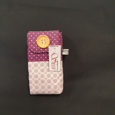 Taschentuchtasche weiss violett mit Klettverschluss