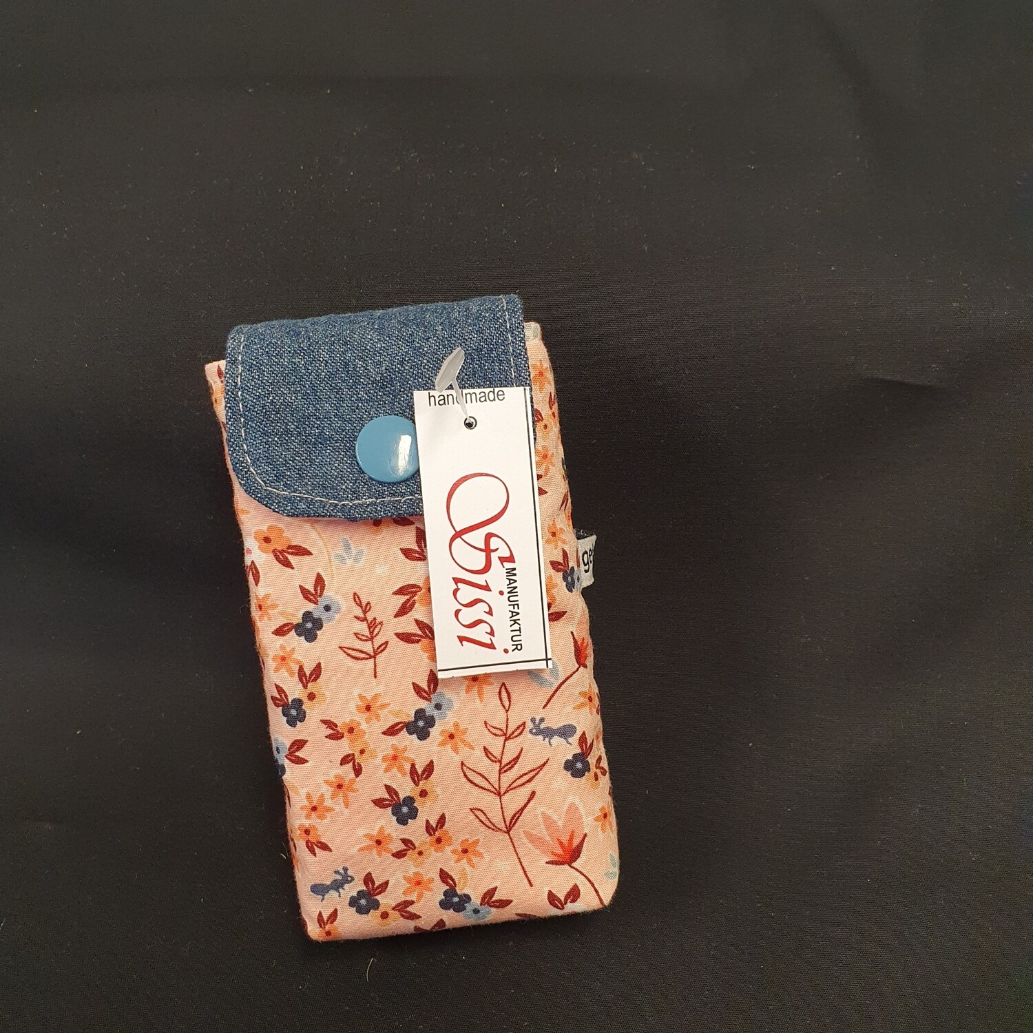 Taschentuchtasche rosa blau mit Druckknopf