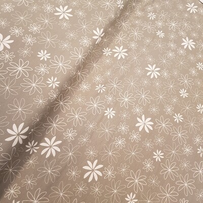 Baumwolle  Jersey  grau weiße Blumen