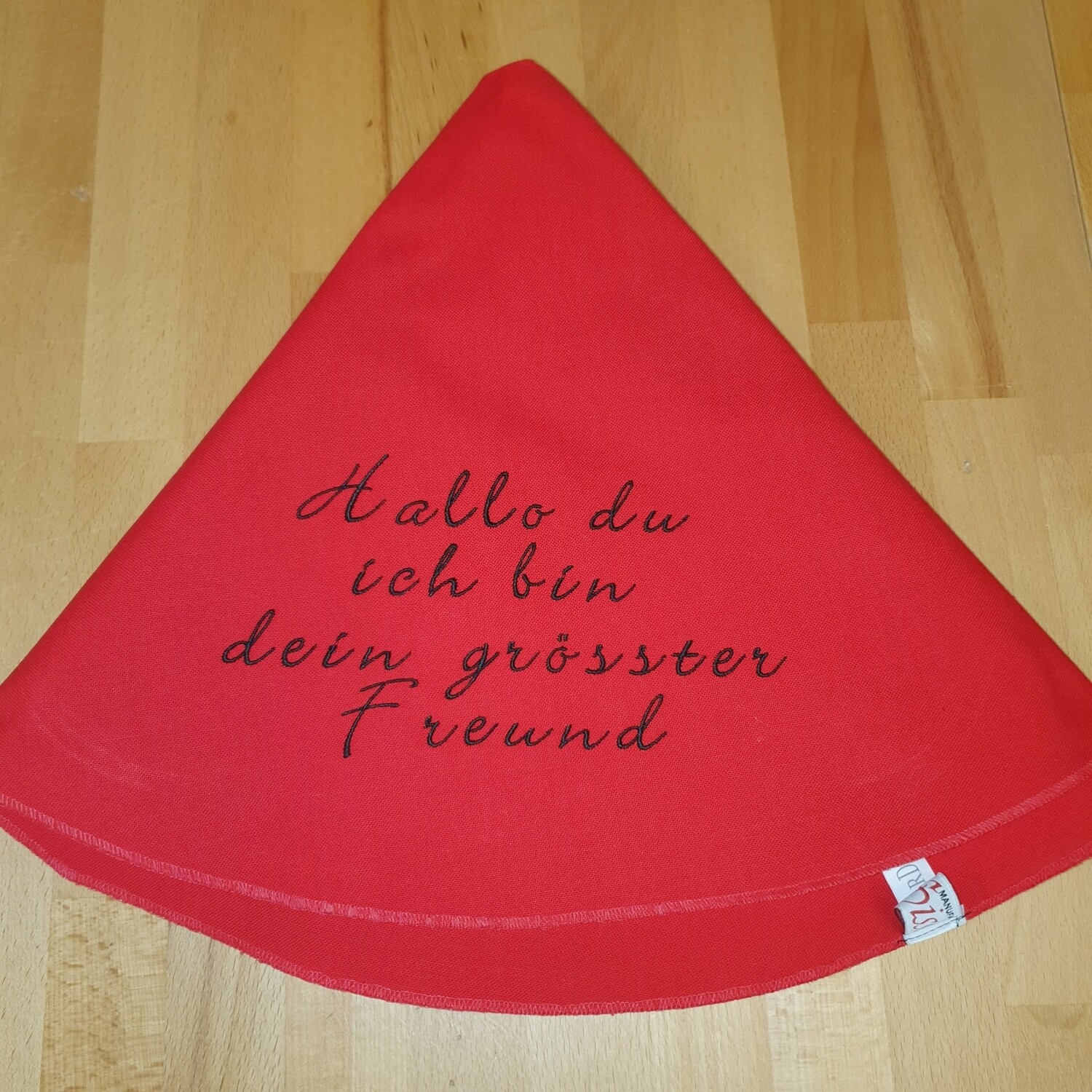 Putzlappen rot bestickt Spruch