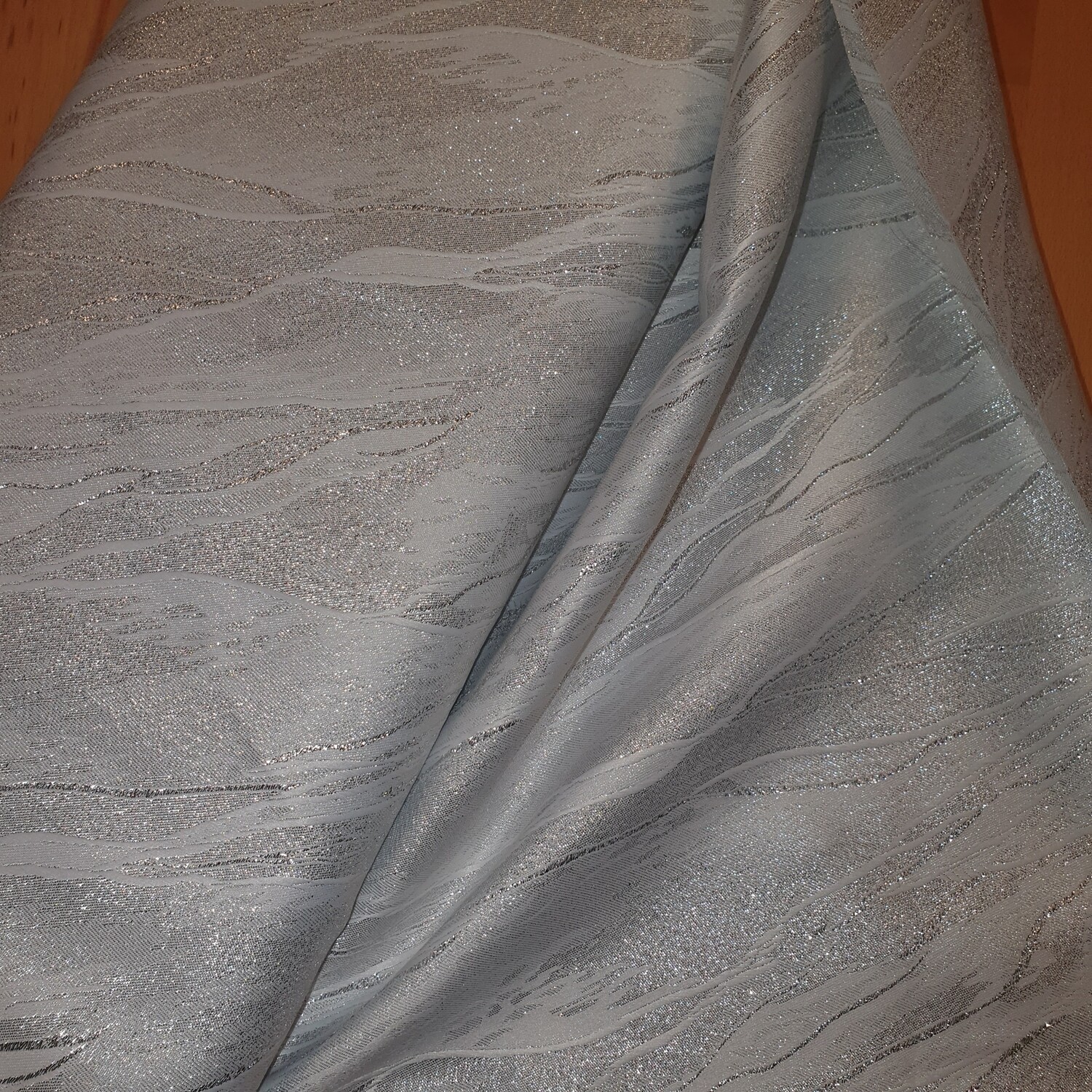 Weihnachtstoff Silber glitzernd