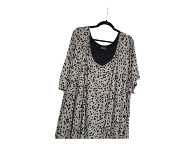 Oberteil 4XL  Ballonshirt grau schwarz 2 teilig