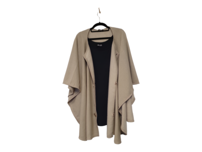 Ponscho Mit Knöpfen ohne size beige