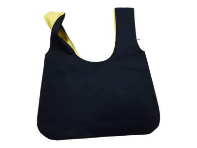 Beuteltasche klein beidseitig tragbar gelb gemustert Beuteltasche klein beidseitig tragbar gelb gemustert