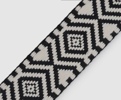 Gurtband 38 mm breit schwarz weiss