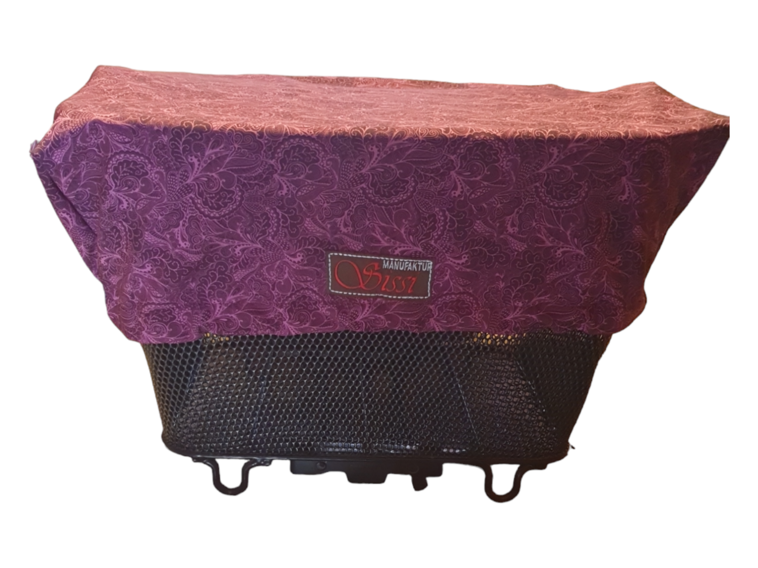 Velokorb-Abdeckung violett gemustert Velokorb-Abdeckung violett gemustert