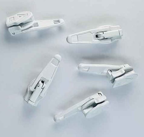 Schieber zu Spiralreissverschluss 4mm weiss