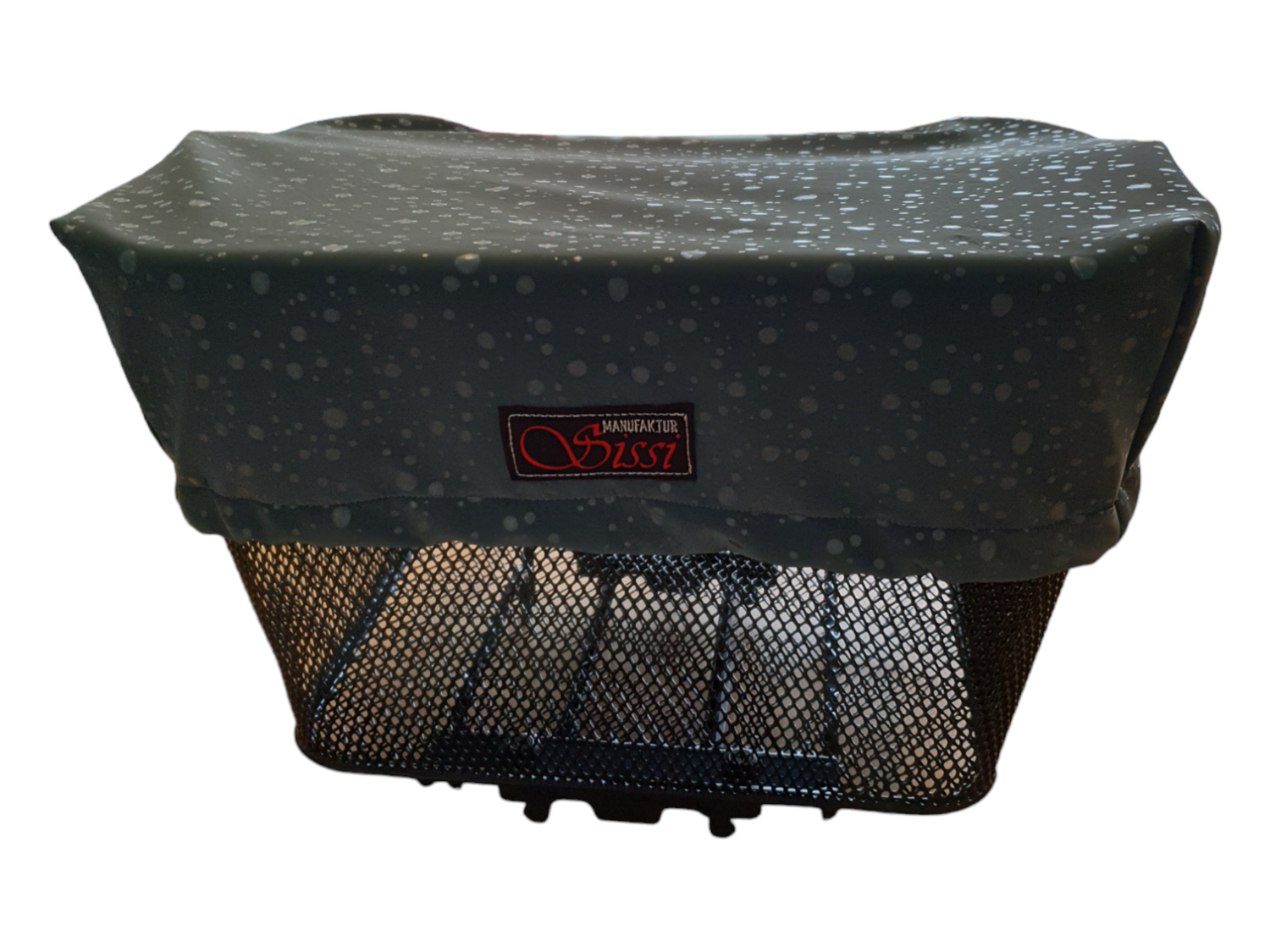 Velokorb Abdeckung Wassertropfen grau