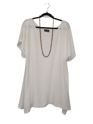 Leinen Oberteil weiss 3XL