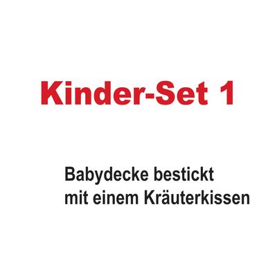 Set Baby-Decke bestickt plus Kräuterkissen