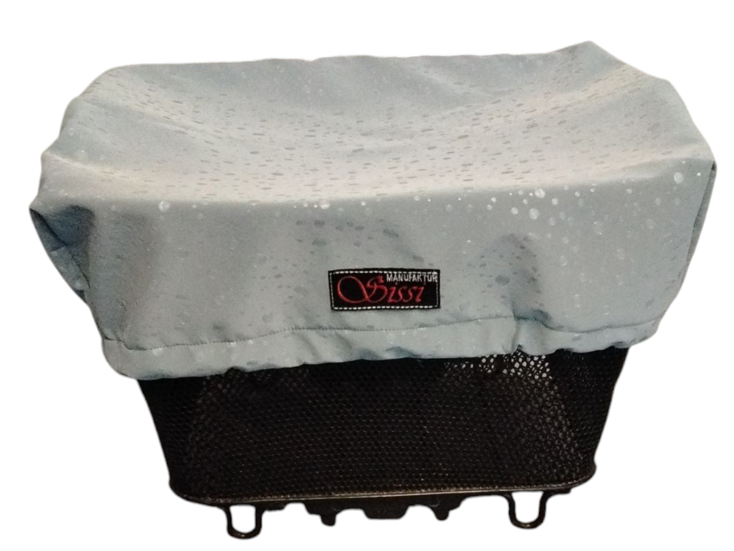 Velokorb-Abdeckung Wassertropfen blaugrau