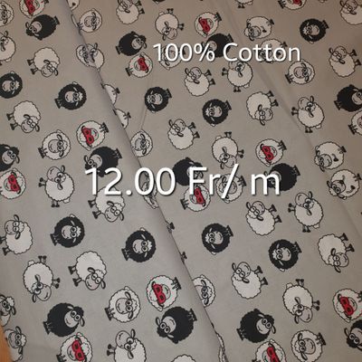 Baumwolle grau Schäfli