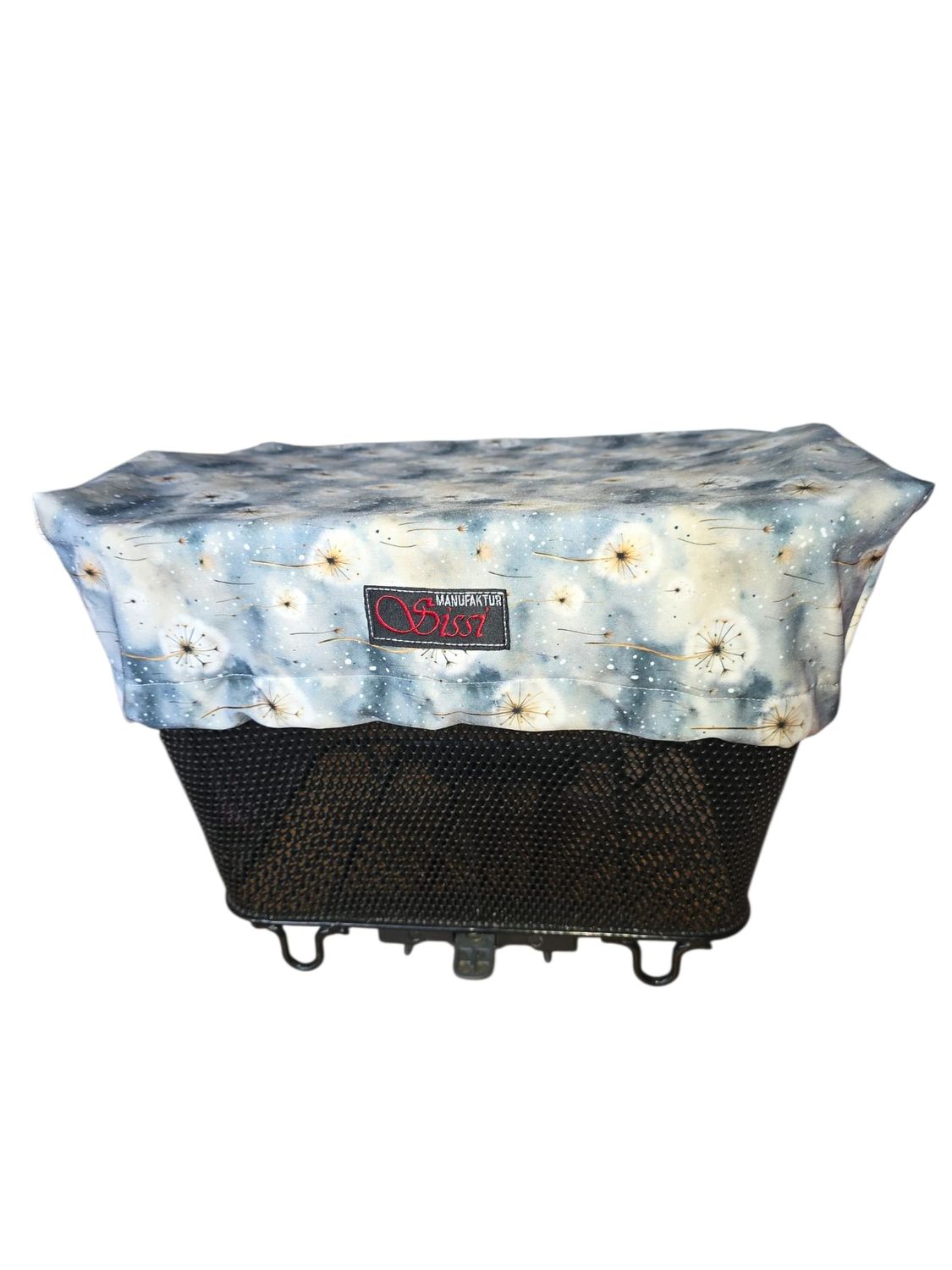 Velokorb-Abdeckung blau mit Pusteblumen