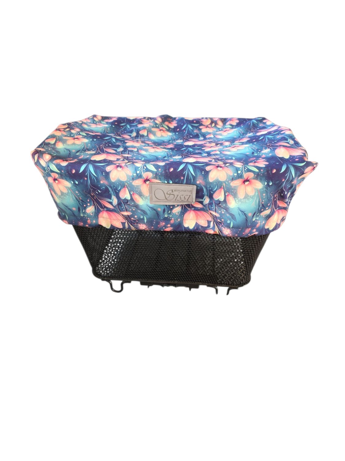 Velokorb-Abdeckung blau Blüten Pink Velokorb-Abdeckung blau Blüten Pink