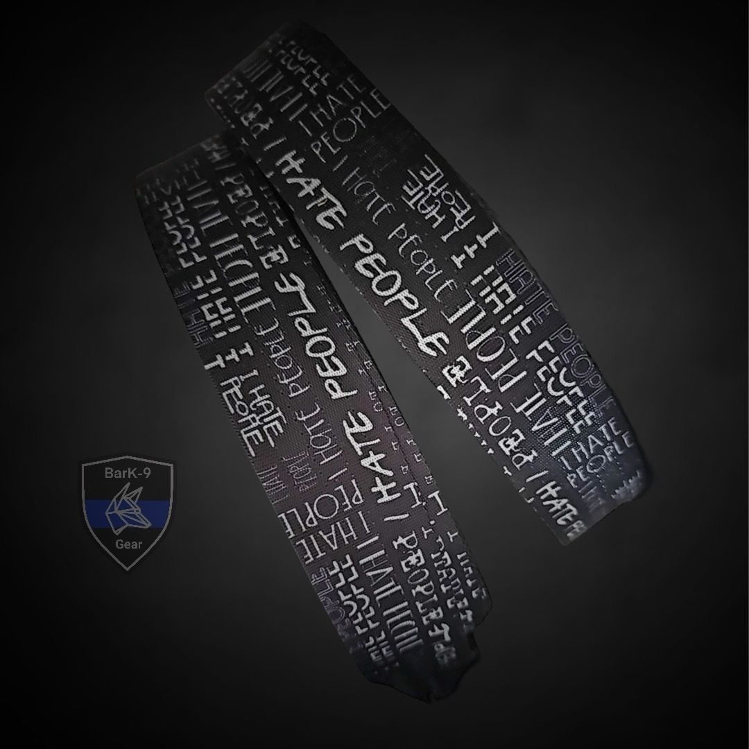 Steckschnallen Halsband Extrem LIMITED , Gurtband Breite: 40mm, Gurtfarbe: I HATE PEOPLE