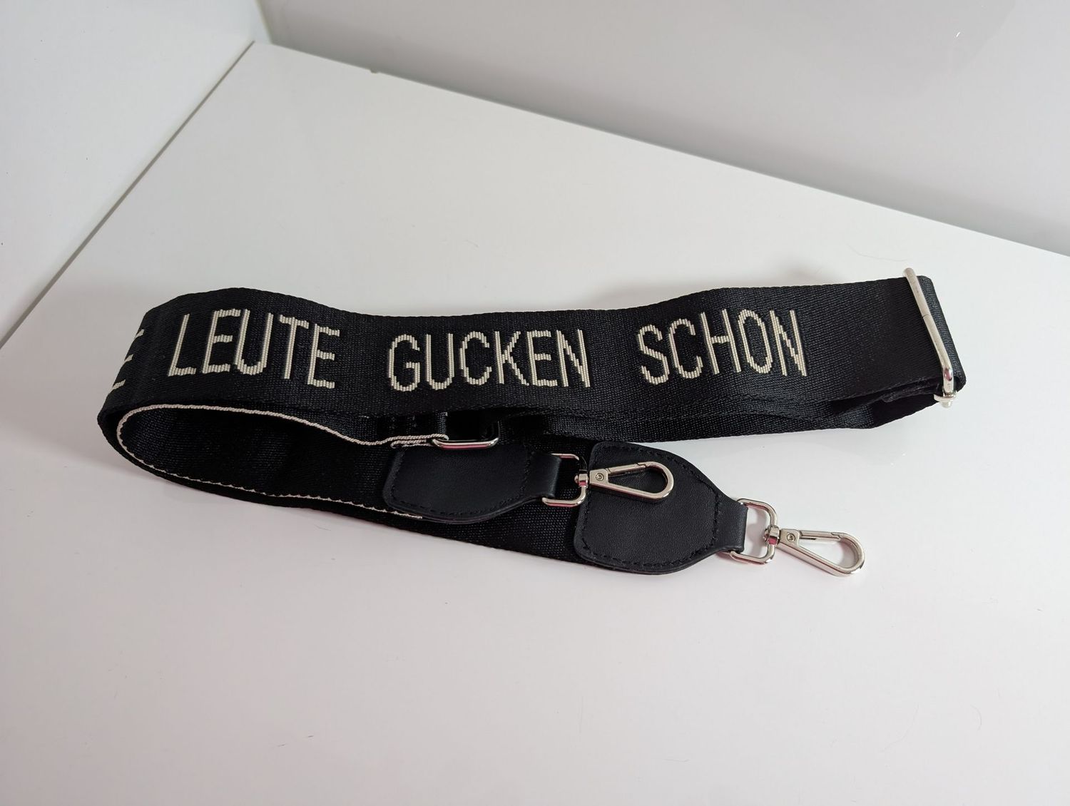 Taschengurt Taschengurt "Die Leute gucken schon", schwarz, 50mm