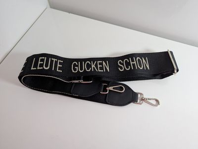 Taschengurt "Die Leute gucken schon", schwarz, 50mm