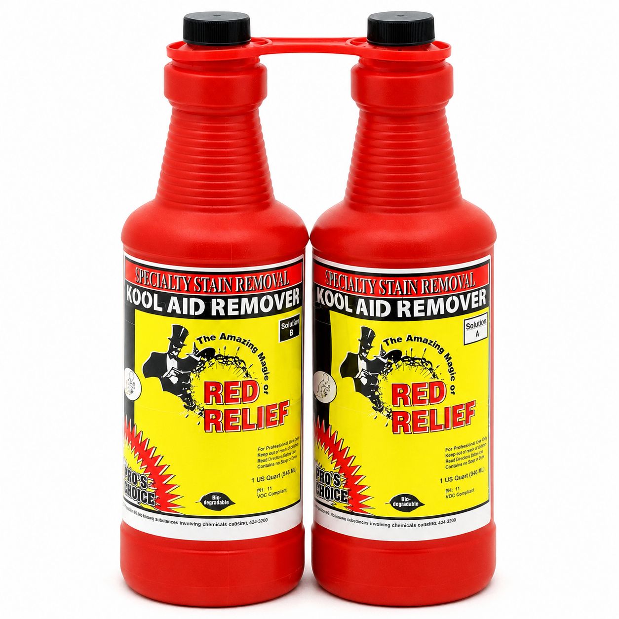 Red Relief (Parts A&B 1/2 Gallon Set) by CTI Pro's Choice | Specialty Stain Remover
