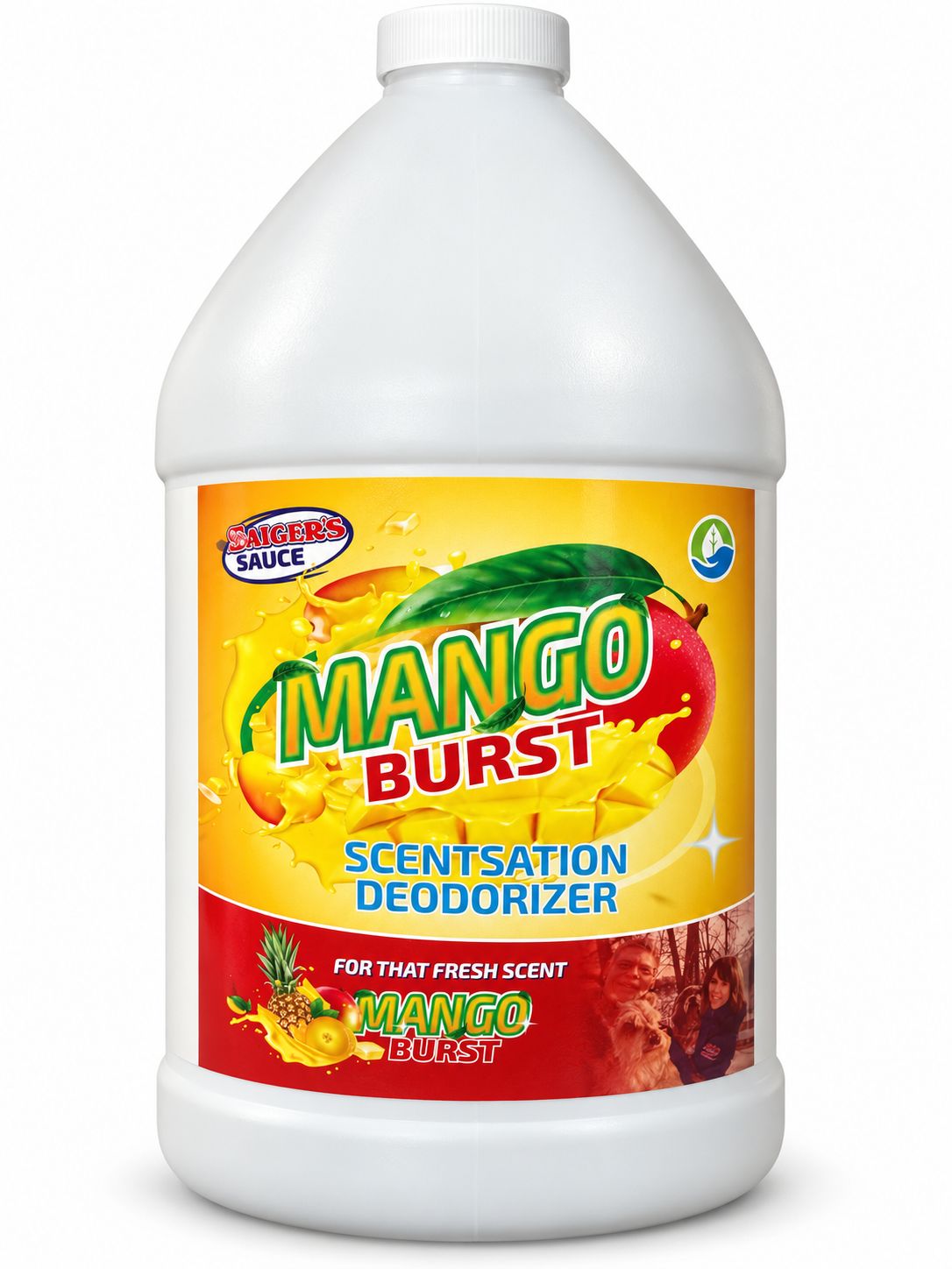 Saiger's Sauce Mango Burst | Water-based Aromatic Deodorizer | Gallon Saiger's Sauce Mango Burst | Water-based Aromatic Deodorizer | Gallon