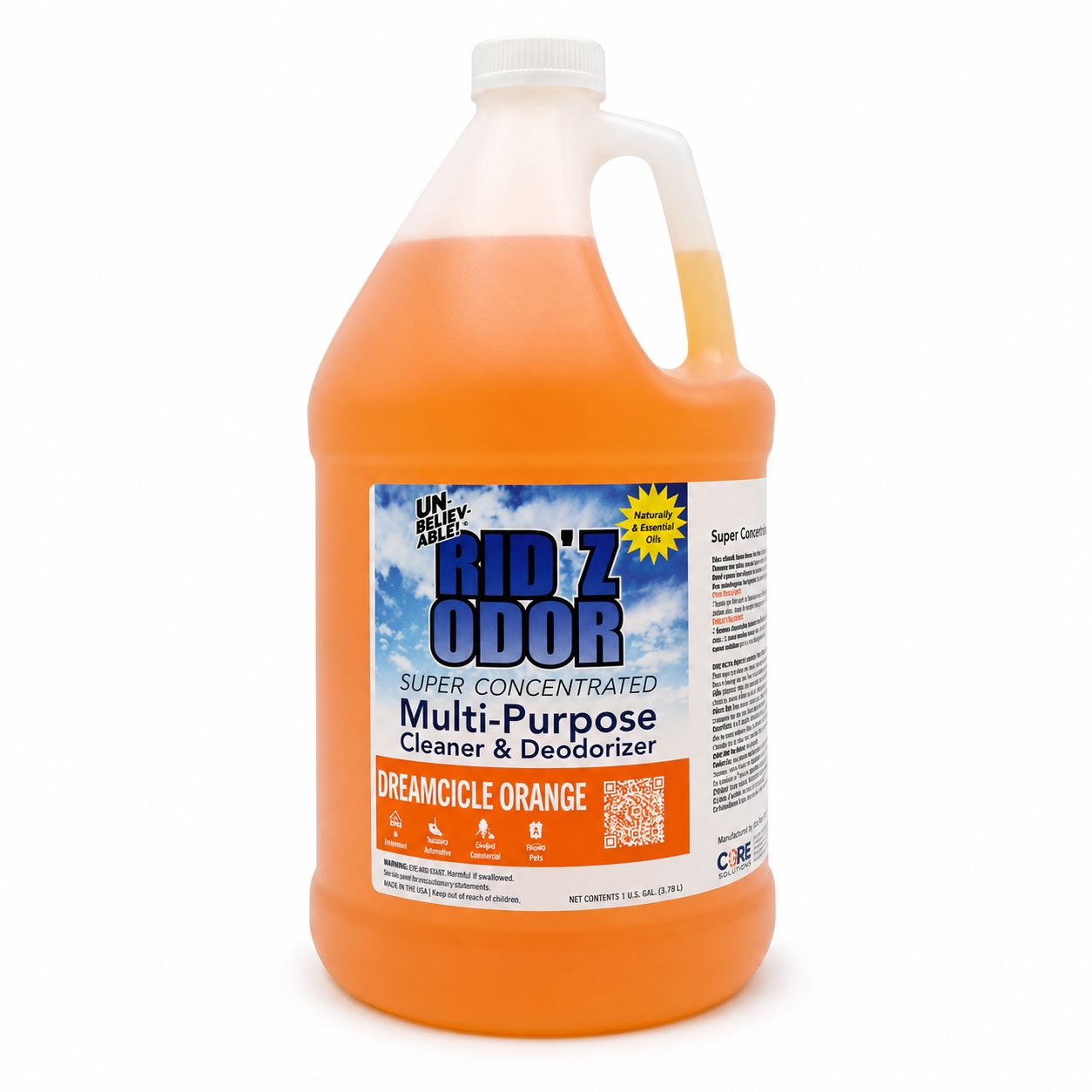 UNBELIEVABLE!® Rid'Z Odor by Core Products  | Dream-sicle Orange Scent |  Gallon