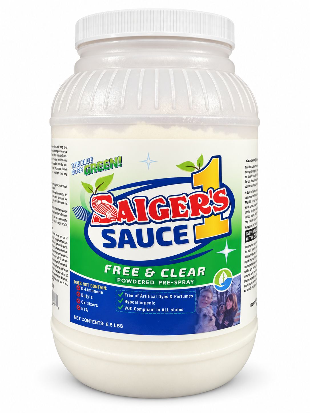 Saiger's Sauce Free and Clear | Powdered Prespray | 6.5 LB Jar Saiger's Sauce Free and Clear | Powdered Prespray | 6.5 LB Jar