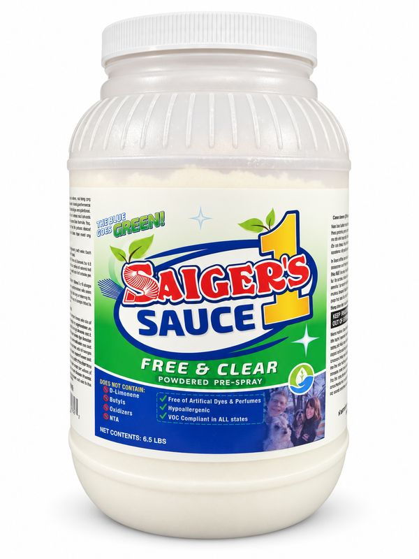 Saiger's Sauce Free and Clear | Powdered Prespray | 6.5 LB Jar