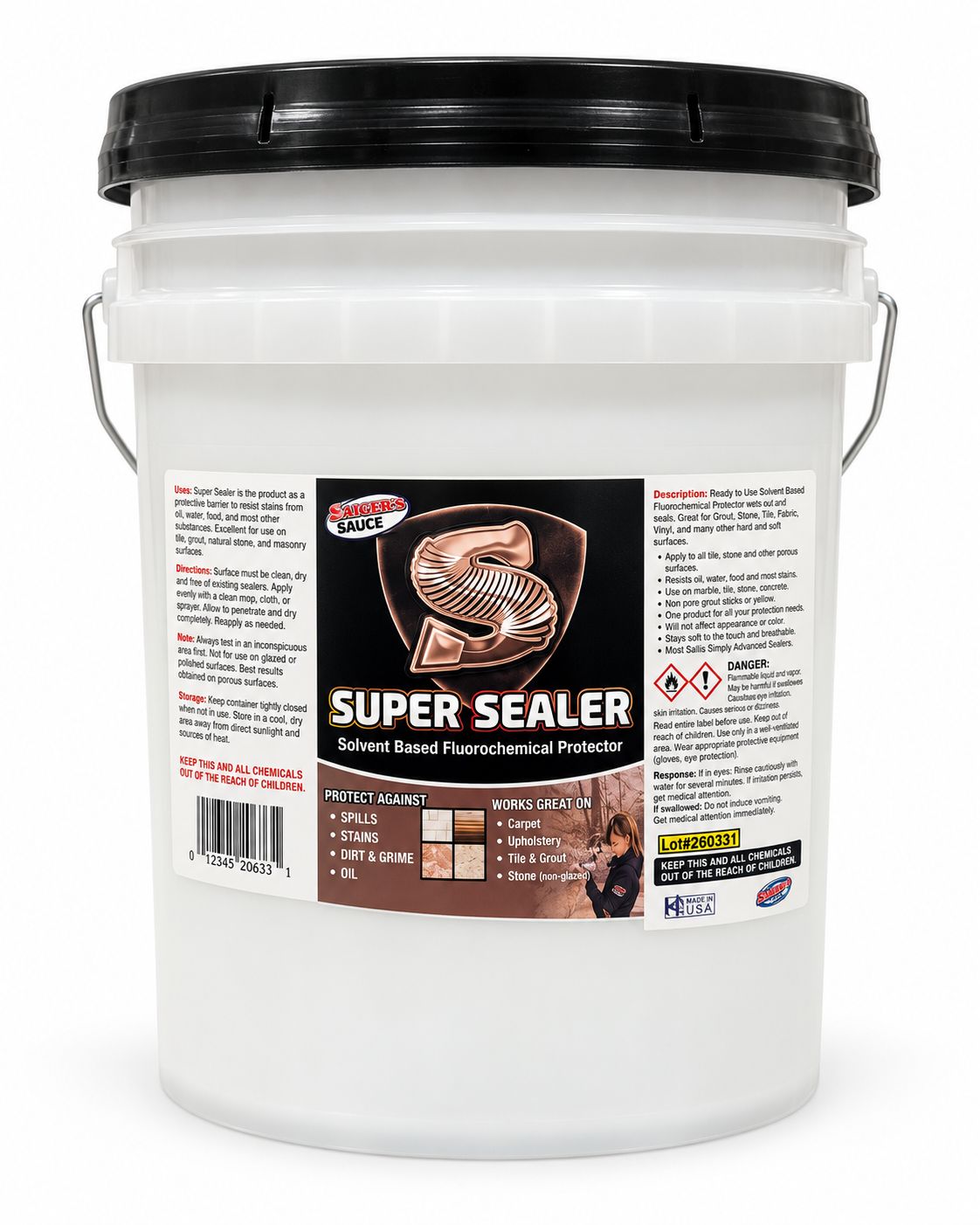 Saiger's Sauce Super Sealer | Solvent-based Fluorochemical Protector | 5 Gallon Saiger's Sauce Super Sealer | Solvent-based Fluorochemical Protector | 5 Gallon