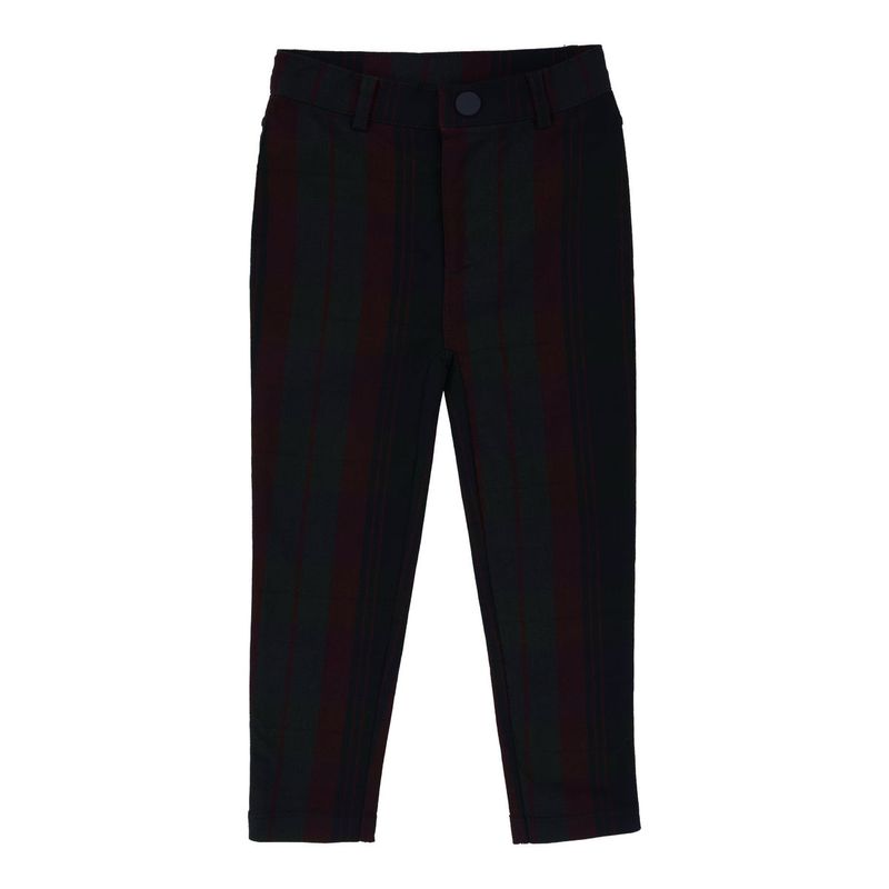 Lillegs Burgundy Plaid Printed Pants