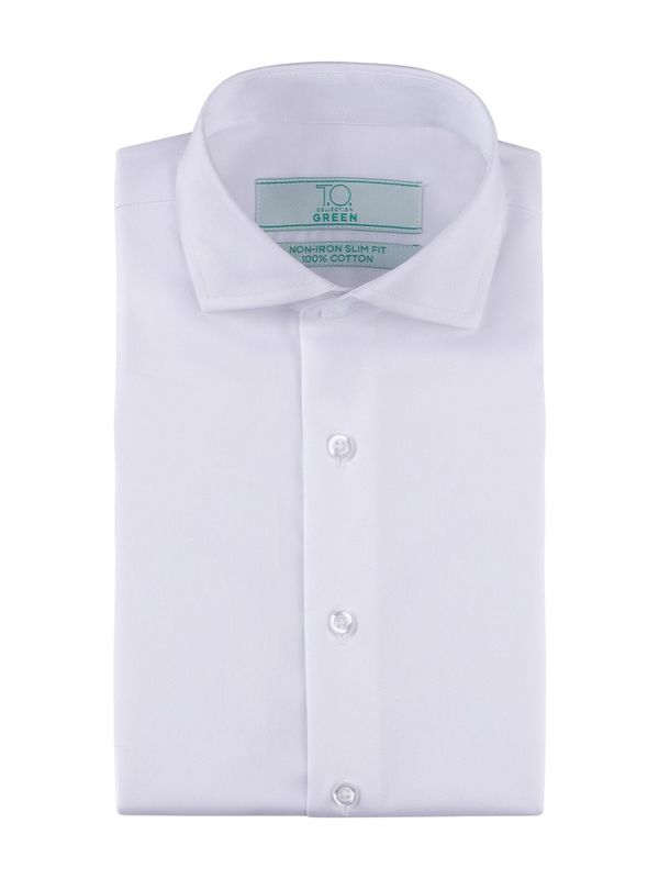 To slim white shirt