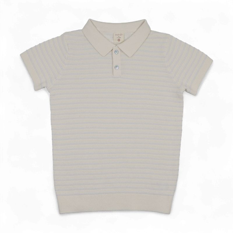 Lil Legs Analogie TSKP1 S26 Boys TEXTURED STRIPE KNIT POLO 3T-7Y