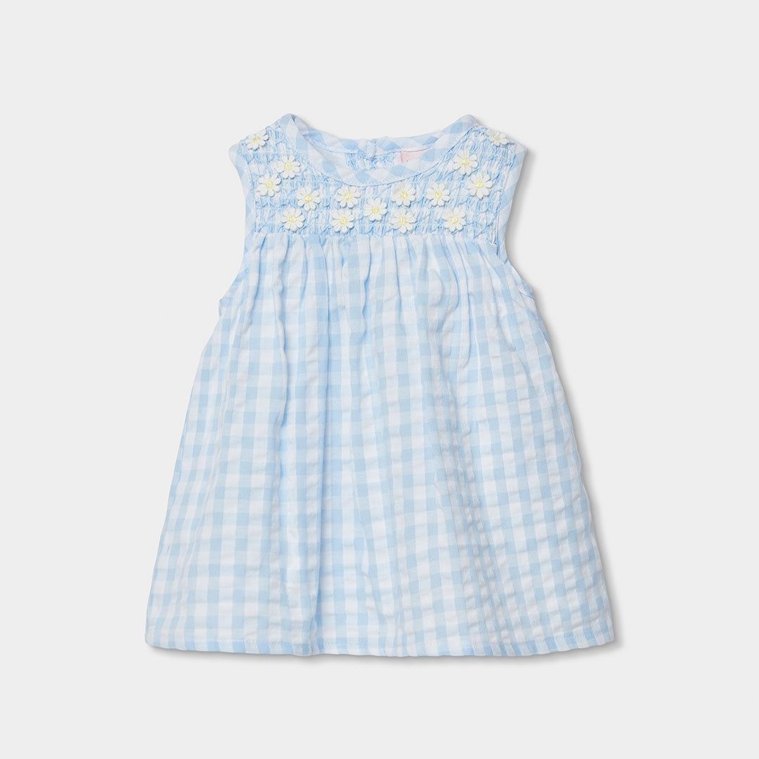 Boboli 703123 Poplin dress check for baby -BCI