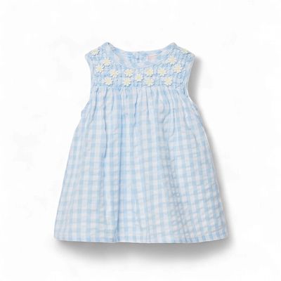 Boboli 703123 Poplin dress check for baby -BCI