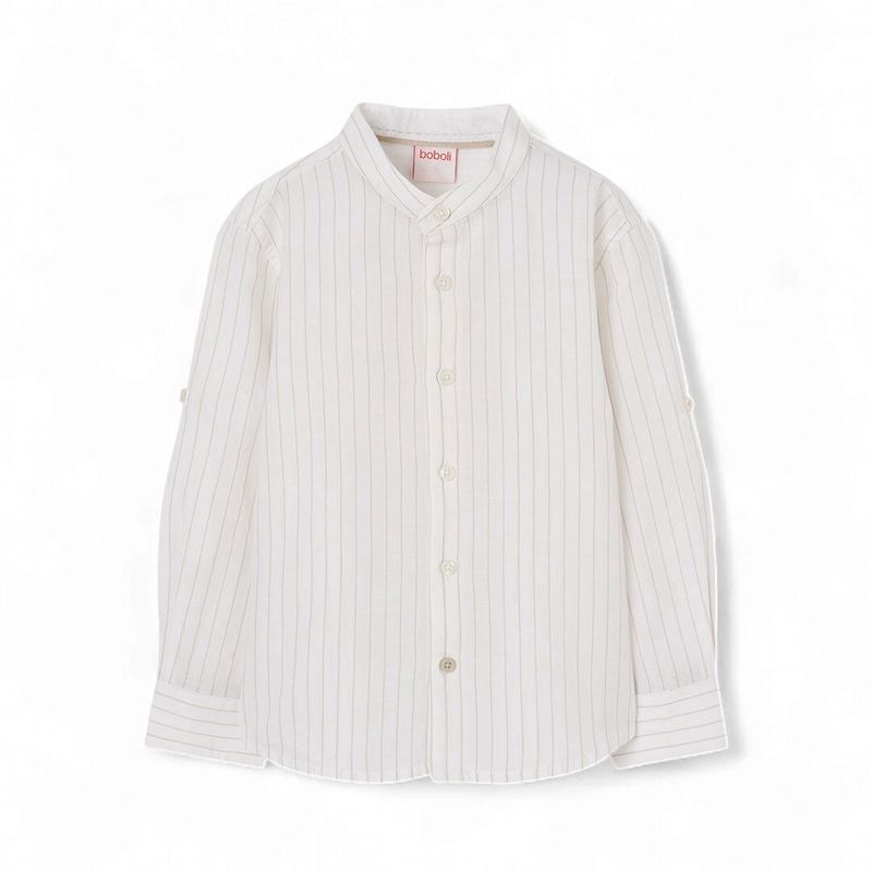 Boboli 863007 Shirt linen striped for boy -BCI