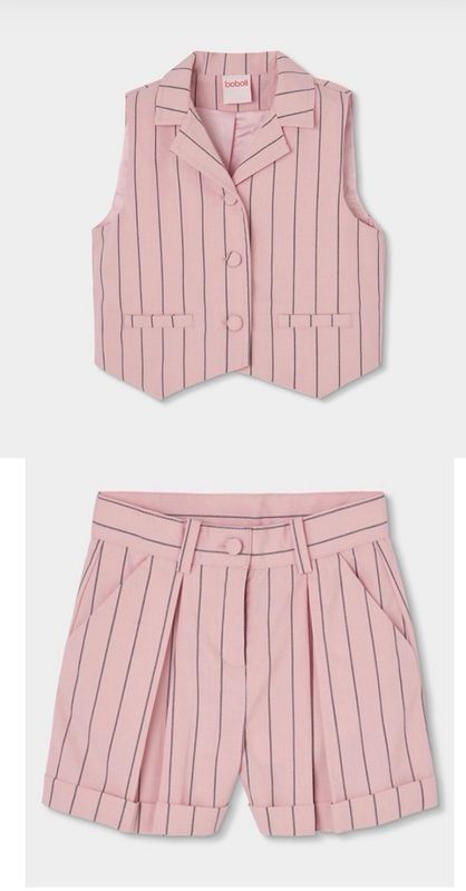 Boboli 783031 Vest striped with shorts  for girl