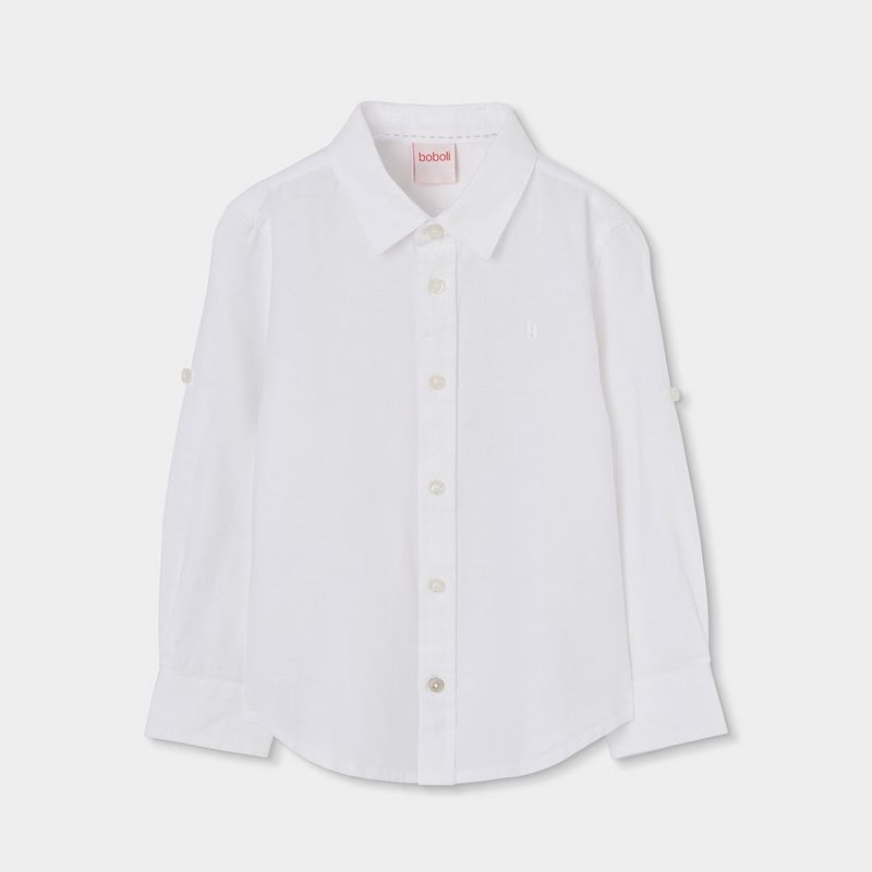 Boboli 873019 Linen shirt long sleeves for boy -BCI