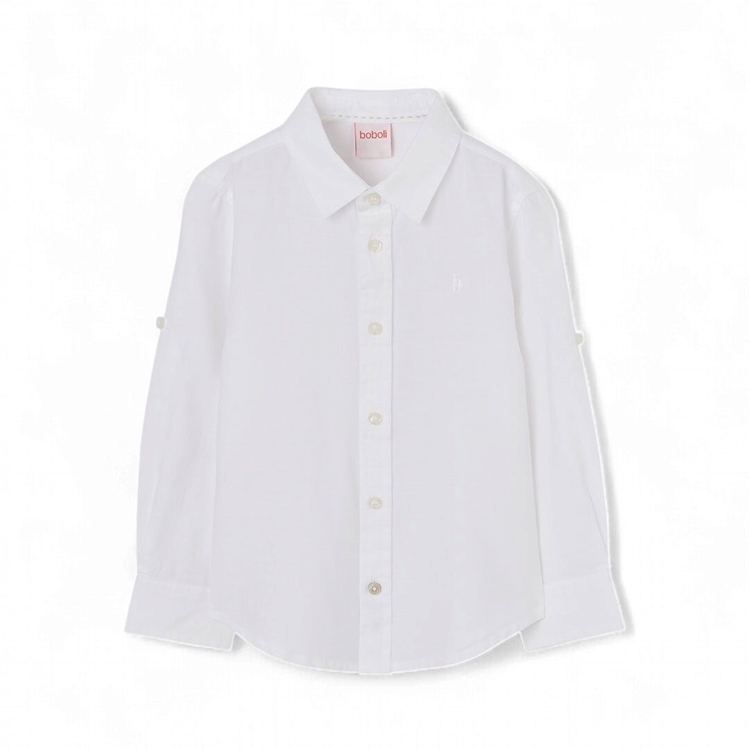 Boboli 873019 Linen shirt long sleeves for boy -BCI