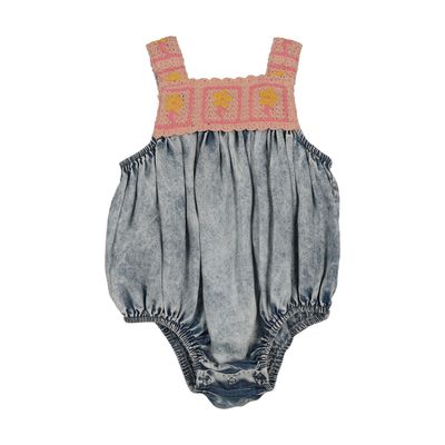 Bonjoy BTSS26007R Crochet Tencel Romper