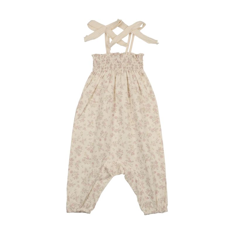 Bonjoy BTSS26012O Pastel Garden Smocked Overalls