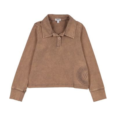 Bonjoy BTSS26017CP Embossed Volleyball Cropped Polo