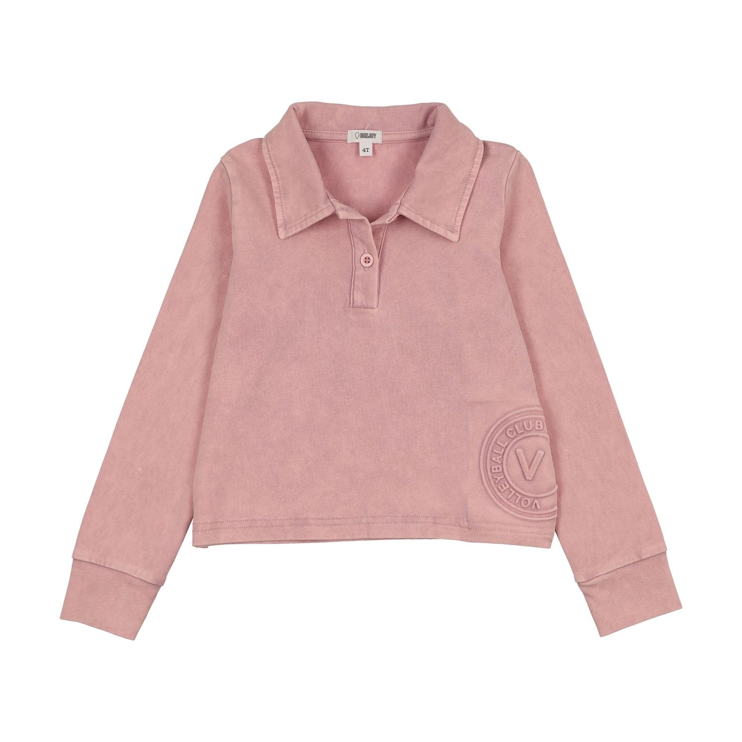 Bonjoy BTSS26017CP Embossed Volleyball Cropped Polo