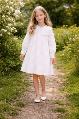 Porter WHITE EYELET W/ LARGE COLLAR DRESS 2346