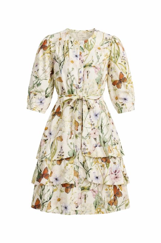 Porter IVORY W/ BUTTERFLY FLORAL PRINT DRESS 2391