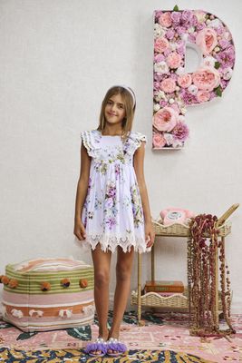 Porter LIGHT PURPLE W/ FLORAL AND LACE DESIGN JUMPER 2451