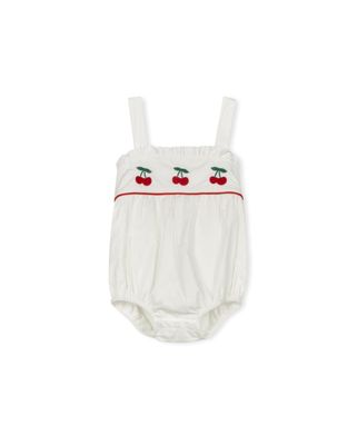 One Child Tessa Embroidered Cherry Romper