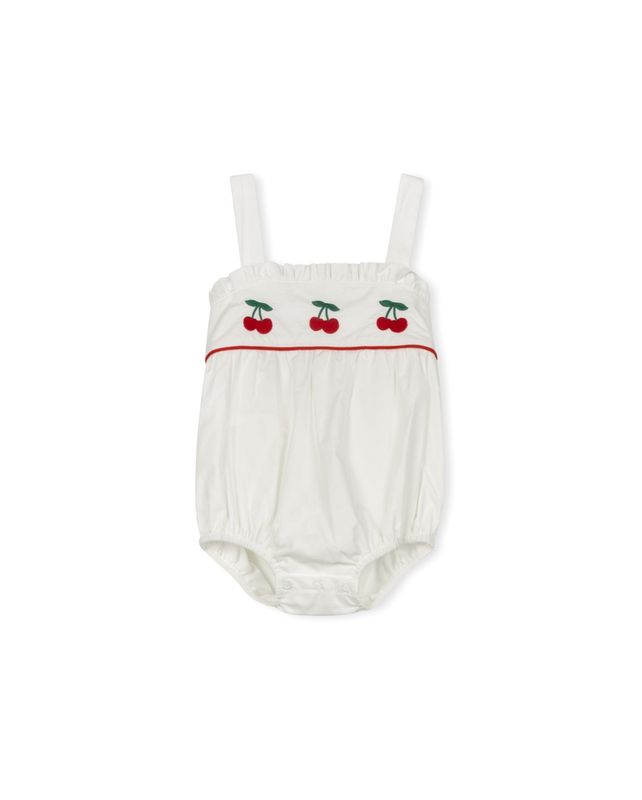 One Child Tessa Embroidered Cherry Romper