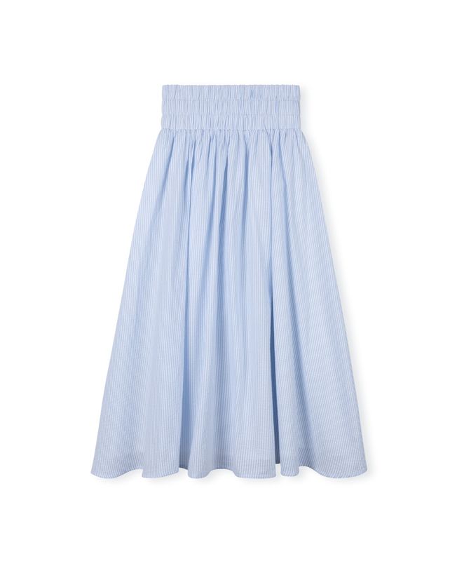 Vibe Pocket Pinstriped Midi Skirt