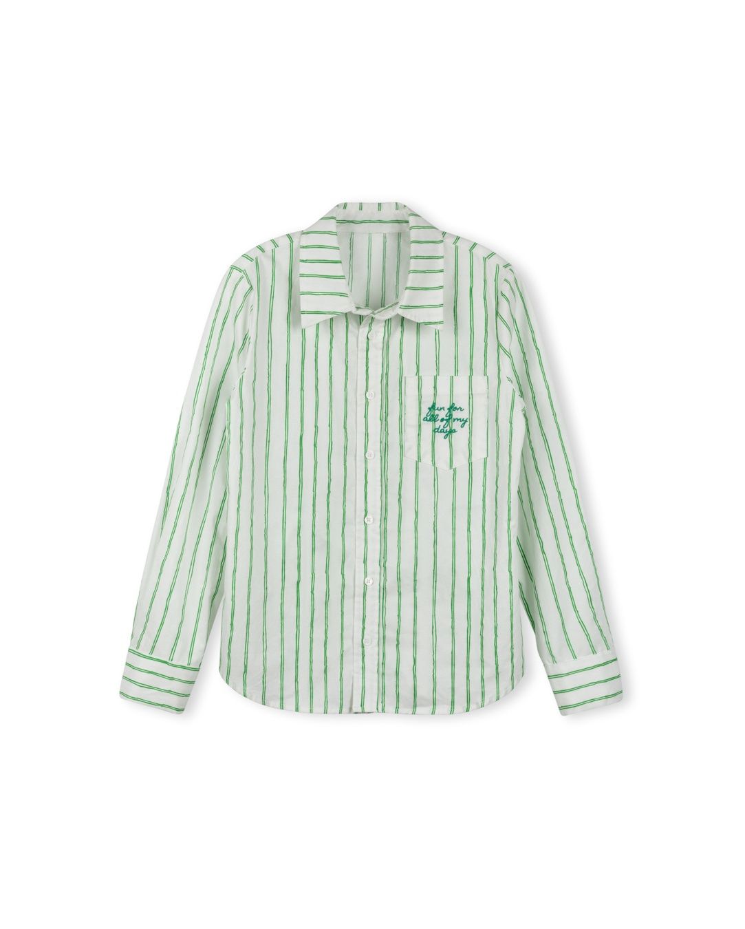 Vibe Sketch Pinstriped Embroidered Blouse